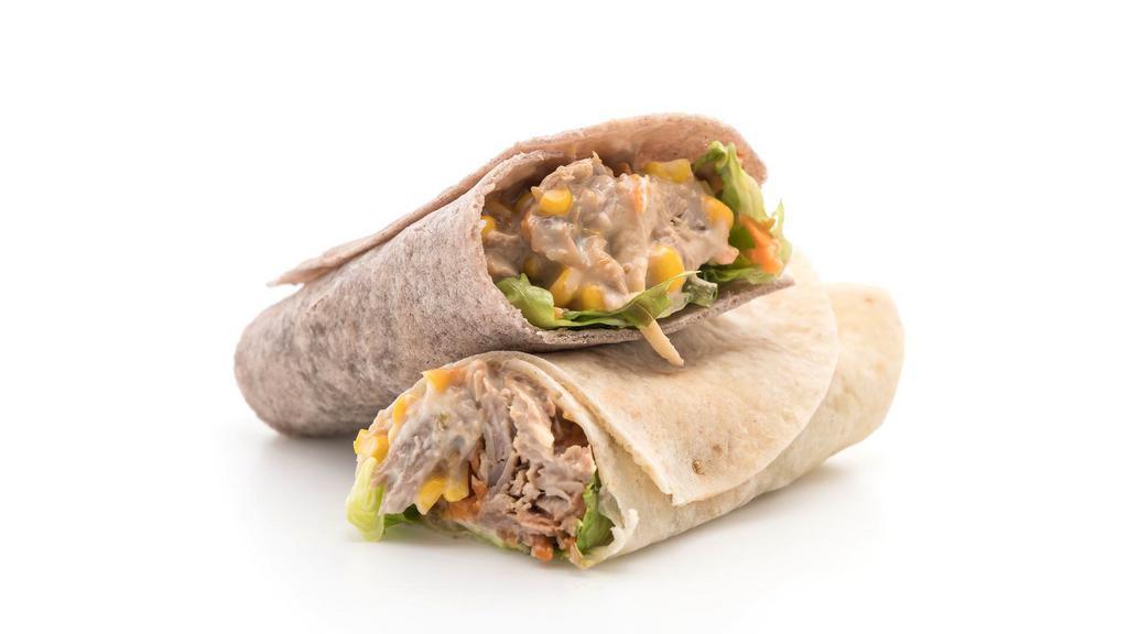 Tuna Roll-Up · Fresh, house-made tuna salad with fresh
lettuce and tomato with American cheese
rolled in a large, soft, flour tortilla.