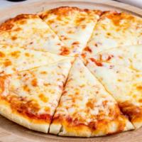 Cheese Pizza · Homemade pizza dough is topped with 100% real cheese and your choice of our homemade special...