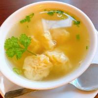 Wonton Soup · Pork wonton soup in house seasoned soup.