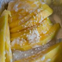 Mango Sticky Rice · Sweet ripe mango with sweet sticky rice and coconut milk.