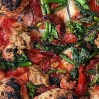 Salsiccia Di Beyond-Vegan · Vegan.  San Marzano Tomato, Broccoli Rabe, Roasted
Peppers, Beyond Sausage