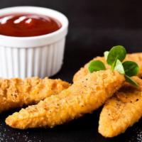 Chicken Fingers · Crispy, golden, fried chicken tenders with your choice of dipping sauce.