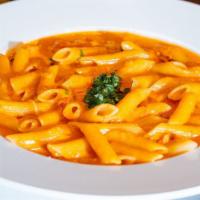 Penne Alla Vodka (Lunch) · Sun-dried tomatoes and basil.