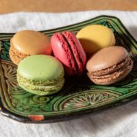 French Macarons · 5 French Specialty Cookies  made from Almonds paste with a Light Meringue Exterior and Jam o...