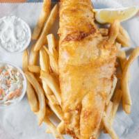 Fish And Chips · French  fries, coleslaw and tartar sauce.