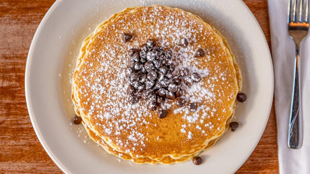 Fancy Pancakes · Add any of the following: bananas, blueberries, strawberries, whipped cream, Nutella, peanut butter, caramel, chocolate chips.