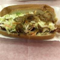 Jersey · American cheese, bacon, cole slaw and sauteed onion.