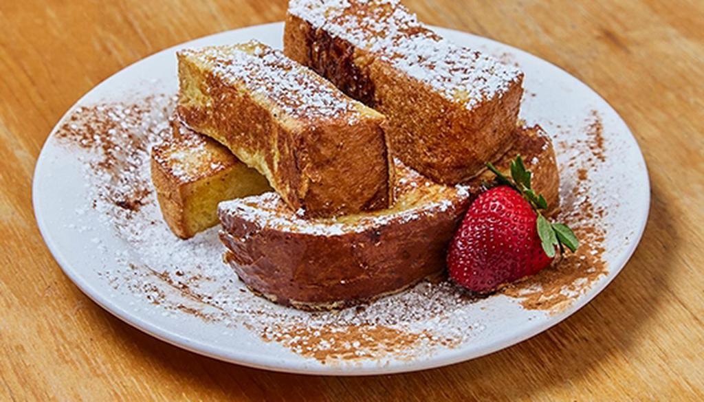 Kid'S French Toast Stix · Topped with cinnamon and powdered sugar