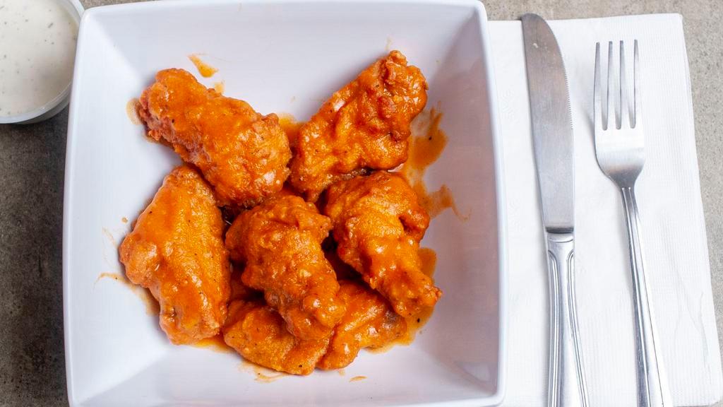 Jumbo Buffalo Wings · served with blue cheese or ranch, sauce choice.
