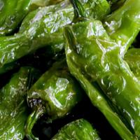 Pimientos De Padrón · Blistered shishito peppers and coarse sea salt.
