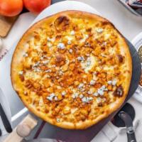 Large Buffalo Chicken Pizza · Our traditional pizza topped with buffalo chicken and blue cheese crumbles