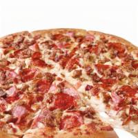 Meat Lover Pizza · MEAT LOVER PIZZA MADE BY BEEF PEPPERONI , BEEF BACON,  & SAUSAGES