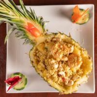 Pineapple Fried Rice · Chicken and shrimp with pineapple, peppers, onion, scallion, egg with curry powder cashew nut.