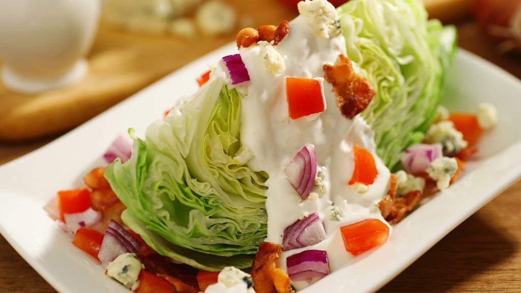 Blt Wedge Salad · iceberg bacon tomato blue cheese dressing