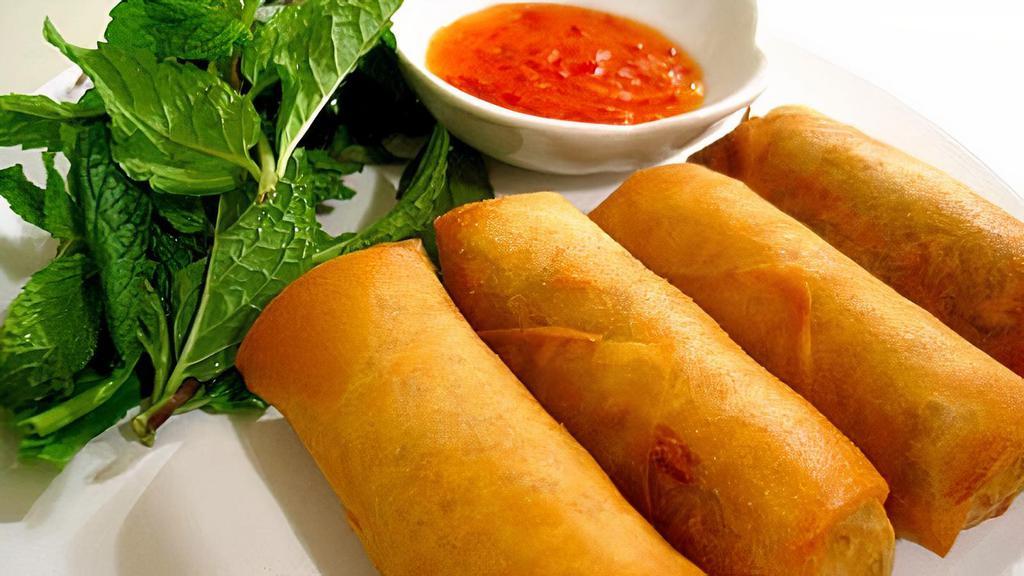 Eggs Rolls · Crispy rolls that are premade and come in 4 pieces per order.
Contains Pork and a side of Sweet & Sour sauce