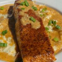 Salmon · Seasoned salmon fillet in cream sauce.