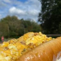 Eggs & Turkey Sausage · Signature herb turkey sausage, eggs, and cheese on a long roll.