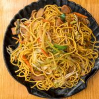 Lo-Mein · Served with a choice of chicken, pork, beef, or vegetables.