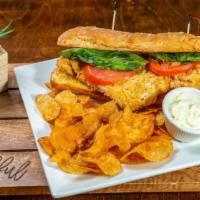 Haddock Sandwich · Lightly hand-breaded and flash fried served on a ciabatta roll with a side of tartar sauce