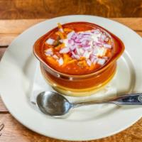 Firehouse Chili · Ground angus chuck, sour cream, cheddar cheese, diced red onions, served with our house-made...
