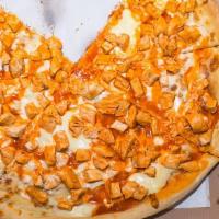 Buffalo Chicken Pizza · Blue cheese, grilled chicken and hot sauce.