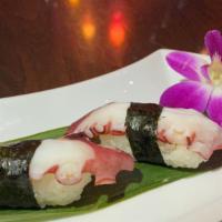 Octopus Sushi · Two pieces.