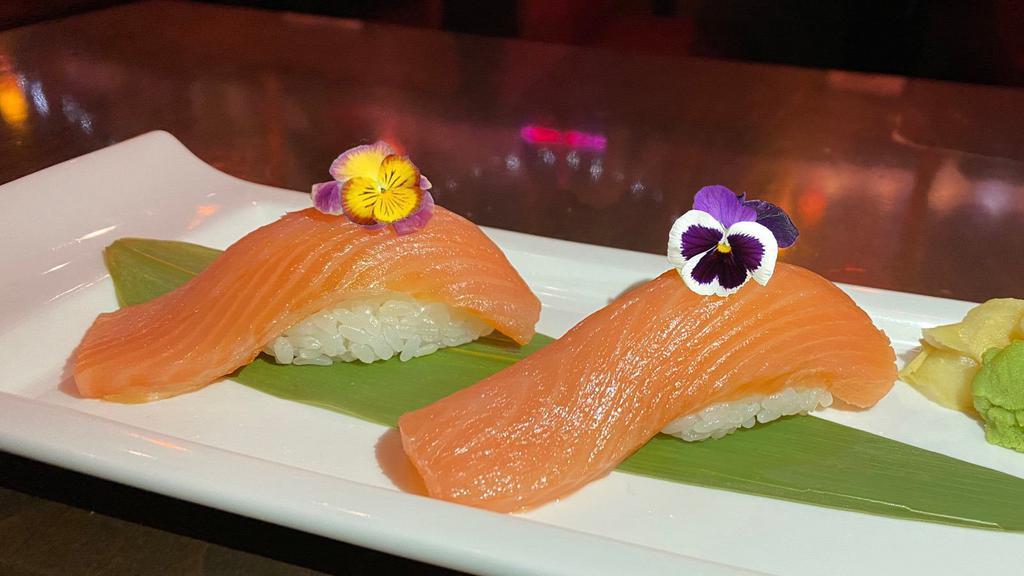 Smoked Salmon Sushi · Two pieces.