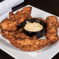 Chicken Strips · Fresh house-made chicken tenders with honey mustard or with any of our wing sauces.