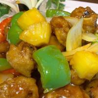 Spare Ribs With Pineapple · Served with white rice.