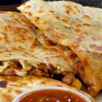 Roasted Vegetables Quesadilla · Queso and roasted vegetables.