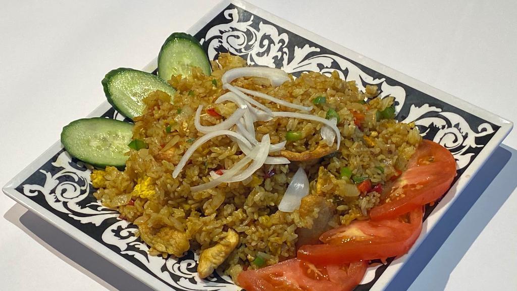 Fried Rice * · Chicken, salt, sugar, MSG, Onion, red and green peppers and curry powder