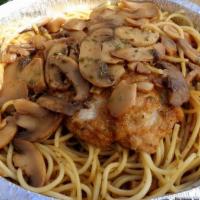 Chicken Marsala  · Sautéed chicken & mushrooms in a garlic marsala wine sauce.