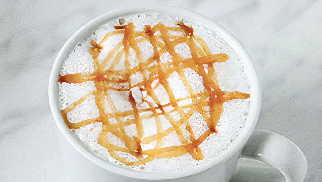 Caramel Macchiato · Double espresso, fresh steamed milk with vanilla flavor and caramel drizzle. 16 oz