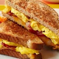 Bacon, Egg & Cheese Sandwich · Bacon, egg and cheese on your choice of bread. Your choice of pork, beef or turkey bacon.
