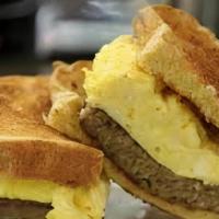 Scrapple, Egg & Cheese Sandwich · Scrapple, egg and cheese on your choice of bread. Your choice of pork, beef or turkey scrapp...