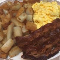 Home Fries Platter With Beef · Home fries with your choice of eggs, meat and toast.