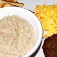 Oatmeal Platter · Oatmeal with your choice of eggs, meat and toast.