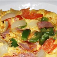 Western Omelet · Omelet with onion, green pepper, tomato, ham and white American cheese