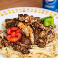 Chicken Pasta · Creamy alfredo sauce and mighty bite of slow cooked jerk or grill  chicken served over a bed...