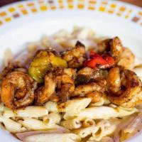 Shrimp Pasta · Choose between our hearty tomato sauce blend or our creamy alfredo sauce.jerk or grill Pasta...