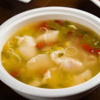 酸菜鱼 Fish W/ Pickled Veg Soup · Spicy Pickled vegetables with flounder Pickled cabbage, flounder fillet, garlic