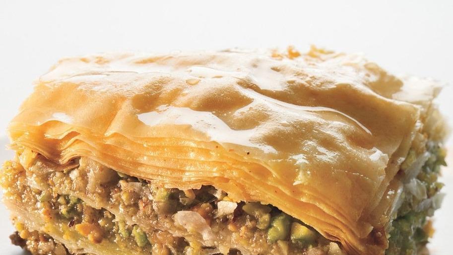 Baklava Square · Honey-golden goodness with buttery layers of Greek pastry