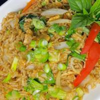 Basil Fried Rice · (white or brown rice) Fried rice is stir fried with egg and your choice of meat/shrimp/tofu ...