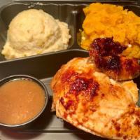 Breast Of Chicken Plate (Quarter White) · Breast of Rotisserie Chicken (white meat) + any two homemade sides
