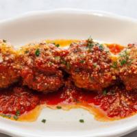 Polpette · Beef Meatballs, Crushed Tomato Sauce