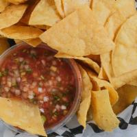 Chips & Salsa · Corn tortilla chips served with fresh homemade salsa or guacamole.