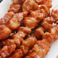 Chicken Teriyaki (6) · Marinated or glazed in a soy based sauce.