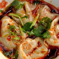 Steamed Wonton With Hot Sesame Sauce · Hot & spicy.