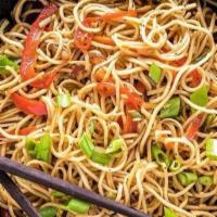 Schezuan Egg & Chicken Hakka Noodles · Soft Lo Mein Noodles with Vegetables and Egg and Chicken cooked on  a high flame using mix o...