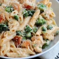 Grilled Chicken And Broccoli Pasta Dinner · Santoro's Famous Alfredo Pastas! - Served with our Famous Home-Made Alfredo Sauce & Side Gar...